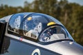 Breitling Jet Team Aero L-39 Albatros plane taxiing after landing on Kleine Brogel Airbase. Belgium - September 14, 2019 Royalty Free Stock Photo