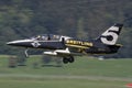 Breitling Jet Team aerobatic formation performaing at an airshow Royalty Free Stock Photo