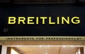 Breitling logo and slogan on berrys store in the centre of leeds