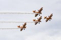 Breitling Wingwalkers & x28;AeroSuperBatics& x29; in Boeing-Stearman Model Royalty Free Stock Photo