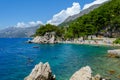 Brela, Croatia with adriatic sea and beach in summer. Dalmatia, Makarska Riviera Royalty Free Stock Photo