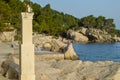 Walking near Punta Rata beach in the resort town Brela, Makarska riviera of Dalmatia, Croatia on June 12 Royalty Free Stock Photo