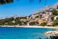 Brela Village,Beach And Biokovo - Makarska,Croatia Royalty Free Stock Photo