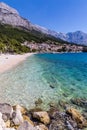 Brela Village,Beach And Biokovo - Makarska,Croatia Royalty Free Stock Photo