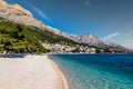 Brela Village,Beach And Biokovo - Makarska,Croatia Royalty Free Stock Photo