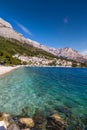 Brela Village,Beach And Biokovo - Makarska,Croatia Royalty Free Stock Photo