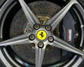 Brembo carbon brake on a Ferrari F12 Berlinetta Royalty Free Stock Photo
