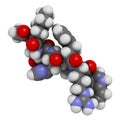 Bremelanotide female sexual dysfunction drug molecule (investigational). Atoms are represented as spheres with conventional color