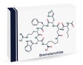 Bremelanotide molecule. It is 7 amino acid peptide used to treat hypoactive sexual desire disorder in women. Skeletal chemical