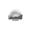 Bremen city skyline vector logo illustration Royalty Free Stock Photo