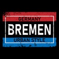 Bremen city vector lettering in German, it`s German name of Bremen. German city name and city spelling. Travel concept.