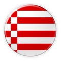 Bremen Flag Badge, 3d illustration on white background