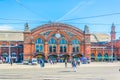 BREMEN, GERMANY, AUGUST 30, 2016: people are walking in front of the bremen main railway station in germany Royalty Free Stock Photo