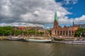 Bremen Germany, city skyline at Martinianleger Pier