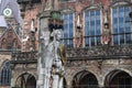 Market square with Roland statue at Bremen on Germany