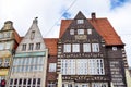 BREMEN, GERMANY - MARCH 23, 2016: Historic facades of houses on the Market Square Royalty Free Stock Photo