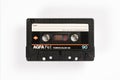 BREMEN, GERMANY - MAY 29, 2019: Audio compact cassette AGFA Ferrocolor HD FeI 90 red. Rare viantage audio cassette, close up view