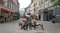 Bremen, Germany - 07/23/2015 - Mumps and his pigs - Pig Herder monument in the street