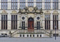 Bremen, Germany - November 7th, 2017 - Richly ornamented entrance portal of the Chamber of Commerce