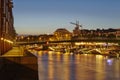 Bremen, Germany - River Weser, Teerhof and Schlachte-Riverside in the evening