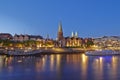 Bremen, Germany - Schlachte-Riverside and Martini-Church in the evening