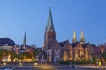 Bremen, Germany - Schlachte-Riverside and Martini-Church in the evening