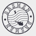 Bremen Germany Stamp Postal. Map Silhouette Seal. Passport Round Design. Vector Icon. Design Retro Travel.