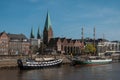 Bremen, Germany, View of the Bremen embankment and the Church of St. Martin