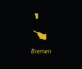 Bremen outline map Germany state Royalty Free Stock Photo