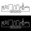 Bremen skyline. Linear style.