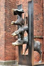 Statue of the Bremen Town Musicians in Riga Royalty Free Stock Photo