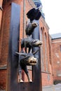 Bremen Town Musicians statue in Riga, Latvia