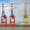 Container gantry cranes port cranes in the port of Bremerhaven, Bremen