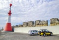 Cityscape coast and landscape dike panorama of Bremerhaven Germany