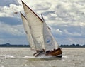 Bremerhaven, Germany - September 8th, 2012 - Classic sailing yacht on the river Weser