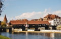 Bremgarten, Switzerland - bridge over river Reuss dam