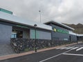 Brena Alta, La Palma, Canary Islands, Spain, December 21, 2019: Entrance and logo of Mercadona supermarket building