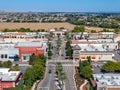 Brentwood, California USA, September 28, 2023: Aerial photo over the Streets of Brentwood shopping center in Brentwood, California