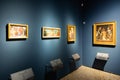 Brera antique painting museum interior. Vintage art exibition, elegant indoor, nobody