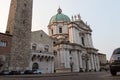 The Broletto Palace and the New Cathedral or Duomo Nuovo in Piazza Paolo VI, Lombardy, Italy