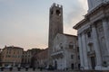 Broletto Palace with Tower of Pegol in Piazza Paolo VI, Lombardy, Italy