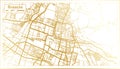 Brescia Italy City Map in Retro Style in Golden Color. Outline Map Royalty Free Stock Photo