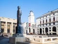 Statue di Paladino on Piazza Vittoria in Brescia