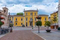 BRESCIA, ITALY, JULY 15, 2019: People are strolling on Piazza de Royalty Free Stock Photo