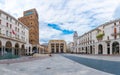 BRESCIA, ITALY, JULY 15, 2019 People are strolling on Piazza della Vittoria in Brescia, Italy... Royalty Free Stock Photo