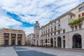 BRESCIA, ITALY, JULY 15, 2019 People are strolling on Piazza della Vittoria in Brescia, Italy Royalty Free Stock Photo