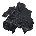 Brescia map. Detailed black map of Brescia city poster with streets. Cityscape urban vector Royalty Free Stock Photo