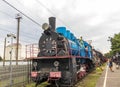 Brest, Belarus - 08.25.2023 - Visitors at the railway museum. Outdoors
