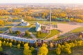 Morning time in Brest fortress monument. Celebrating anniversary of Second World War