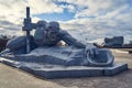 Brest, Belarus - December 28, 2016: The sculpture Thirst in War Memorial Complex Brest Hero-Fortress